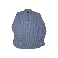 Express Design Studio Premium Woven Cotton Classic Fit Button Down Dress Shirt L