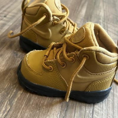 TODDLER Baby NIKE MANOA LEATHER (TD) Boot Wheat / Black (BQ5374 700) Sz 4C