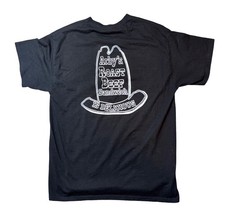 Arbys Employee Uniform Shirt Large Black Vintage Cowboy Hat Roast Beef Tee