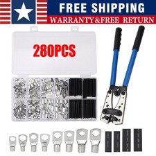 280Pcs Car Lugs Ring Terminals Bare Battery Welding Crimp Wire Connectors Kit