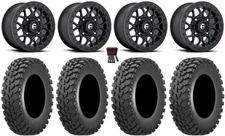 Fuel Tech Bdlk Black 15" Wheels 32" Cross Trail Tires Can-Am Renegade Outlander