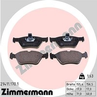 Zimmermann Bremsbelagsatz, Scheibenbremse Vorderachse U.A. FüR Opel, Saab