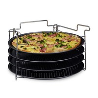 Pizzablech PizzabäCker-Set Rundes Backblech Flammkuchen-Blech 4 StüCk Antihaft