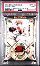 2025 TOPPS DIAMOND ICONS SINGLE PLAYER RELICS BLACK JOSE RAMIREZ 7/10 PSA 9
