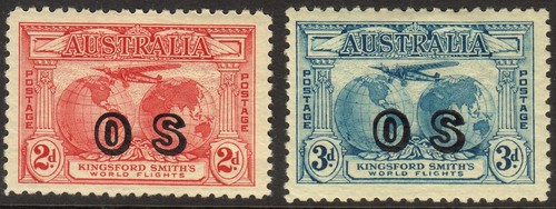 Australia O1-O2 (SCV$285.00) complete (7,000 sets issued), VF, LH, 1931