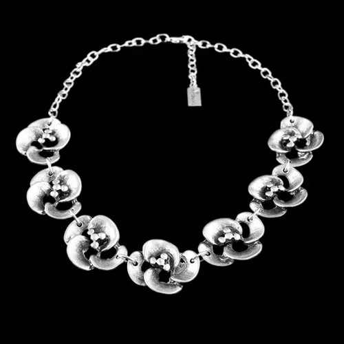 Blumen Halskette Antik Silber Statement Schmuck Gothic Mittelalter Look - Picture 6 of 10