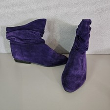 Vtg Bellini Purple Suede Slouch Boots Pirate ...