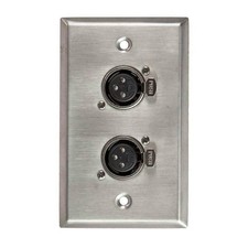 Wall Plate 1 Gang with 2 XLR Female 3-Pin Ports