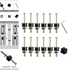 Trampoline Screws and Bolts 12 Pcs M6 x 95mm Galvanized Steel Replacement Kit