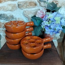 6 x Emile Henry Escargot Geschirr 6 Loch Schneckenteller Wachteleier French Ovenware