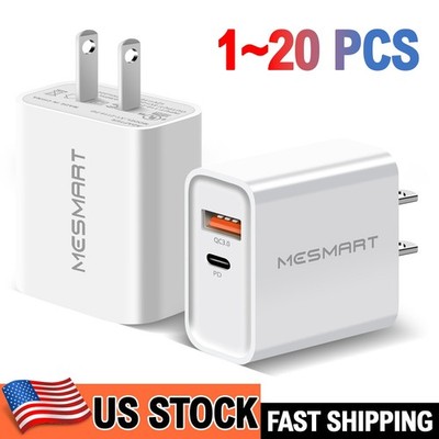 20W For iPhone 16 15 12 11 Fast Charger Block USB Type C Wall Power Adapter Lot