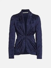 Jason Wu Collection Women's Blue Draped Cloque Jacquard Blazer Size 2