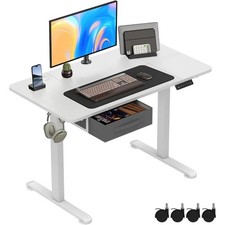 Stehschreibtisch Computertisch Höhenverstellbar Elektrisch 140x70cm mit Stauraum