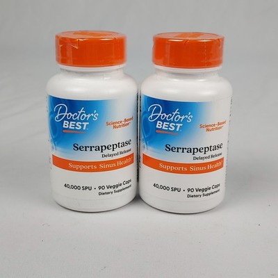 Doctor's Best Serrapeptase, Supports Healthy Sinuses, 40,000 SPU, 90 Capsules