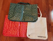 Lululemon Reusable Shopping 2XL Large Tote bag-Holiday Green/Red & 1 Large Gray