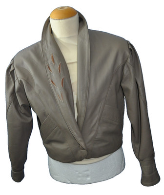 YVES SAINT LAURENT Damenlederjacke Designerstück YSL Gr.38-40 graubraun EDEL
