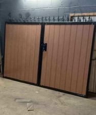 Bespoke steel framed driveway Drive side gates with composite/steel/wood Infills