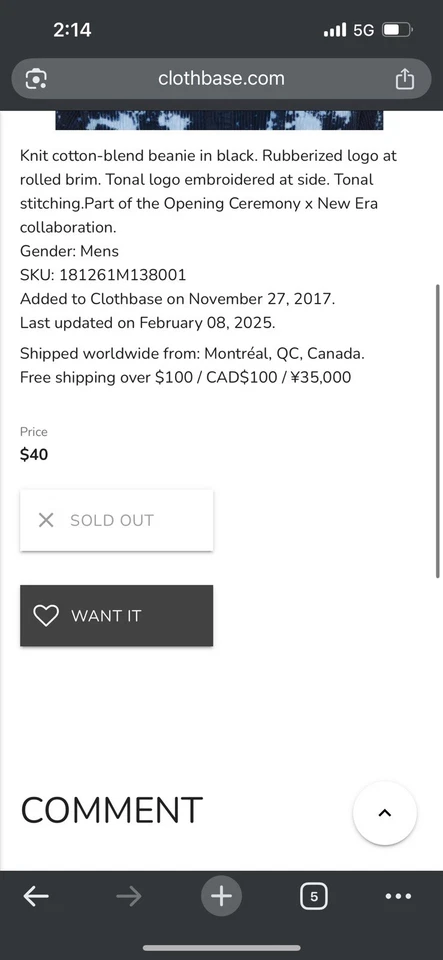 Бини Opening Ceremony X New Era - черная, новая без ценников, редкая для совместной работы унисекс - Изображение 2 из 4