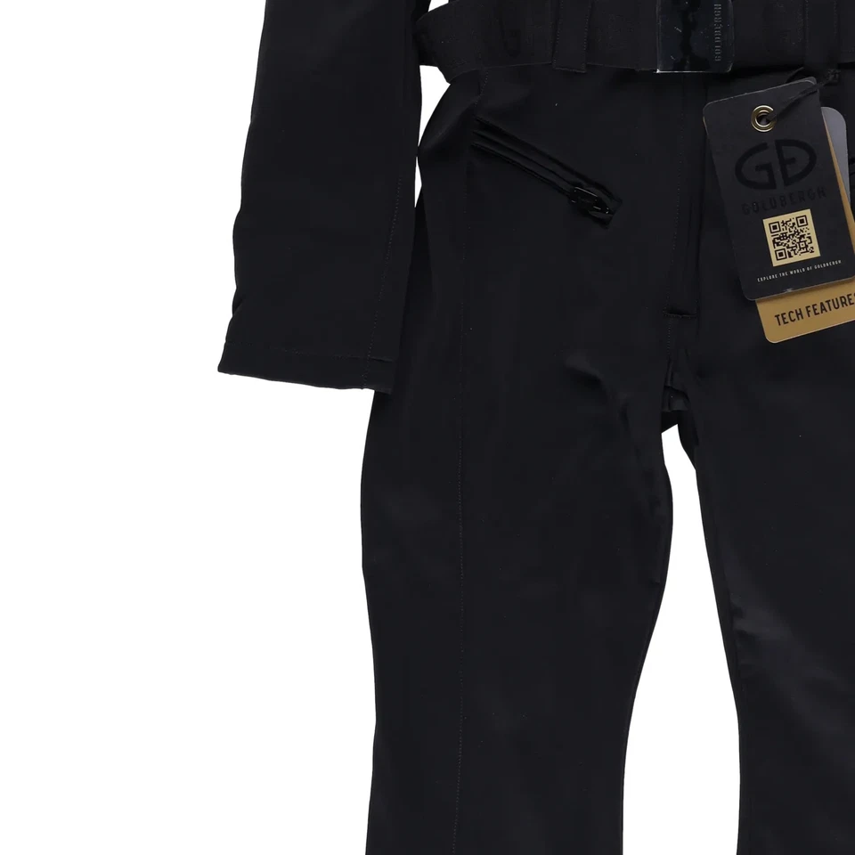 Traje de esquí GOLDBERGH para mujer Parry imitación borde negro con capucha correa de cintura UK14 RRP715 Foto 4 de 4
