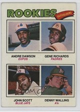 1977 Topps Rookie Outfielders Andre Dawson Gene Richards John Scott #473 HOF g5e