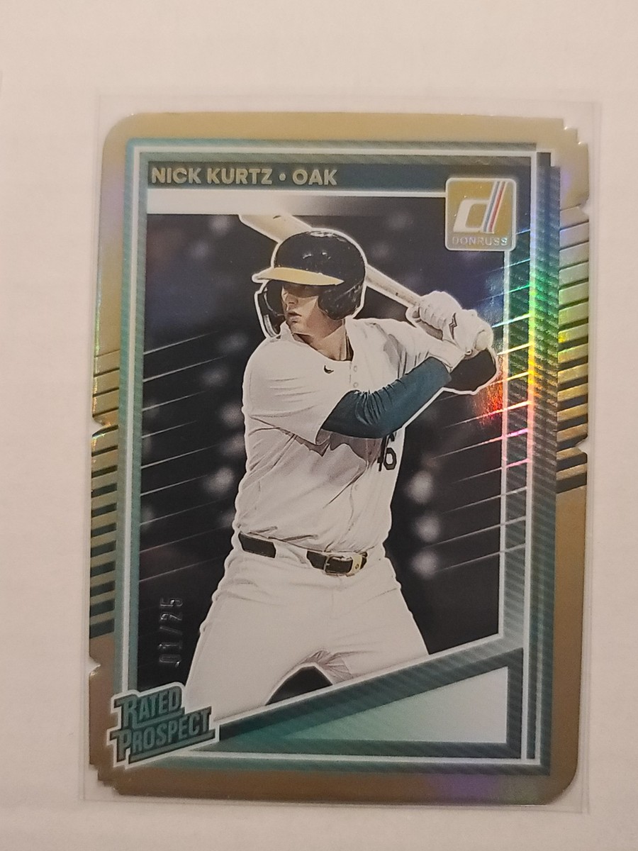 2025 Donruss Rated Prospect Nick Kurtz #154 Gold Die-Cut 1/25