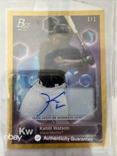 Marketplace image: 2022 Bowman Platinum Kahlil Watson 1/1 Superfractor Rookie Auto