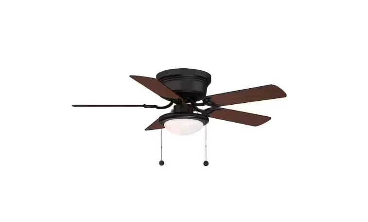 Hampton Bay Hugger 44 in. LED Indoor Matte Black Ceiling Fan with Light Kit - Image 2 of 4
