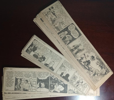 Alley OOP 1939--270 Clipped Strips-12''x3'' and 10''x2.5''--Combined Sizes-- GOOD