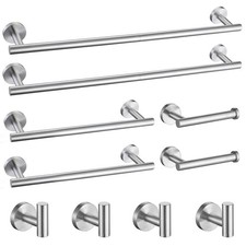 Brushed Nickel 10 Pieces Bathroom Hardware Set, SUS304 Stainless Steel 24 Inc...