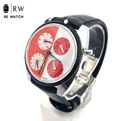 Brevet Swiss Made Uhr rotes weißes Zifferblatt Lederarmband aus Japan