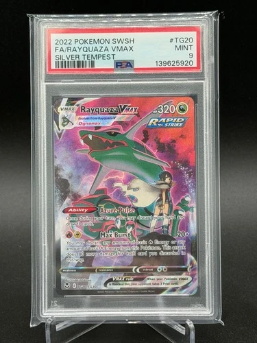 PSA 9 Rayquaza VMAX TG20 - Silver Tempest - Pokemon