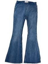 Free People Women  s Pull On Flare Jeans Sz 27R Bell Bottom Stretch Retro Denim