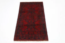 3 x 4 ft Tribal Red Area Rug Afghan Traditional Hand Knotted Wool oriental Rug