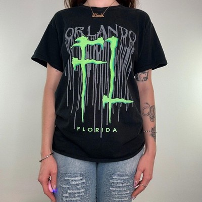 Y2K Vintage Orlando Florida Monster Energy Grafik T Shirt Top Mcbling