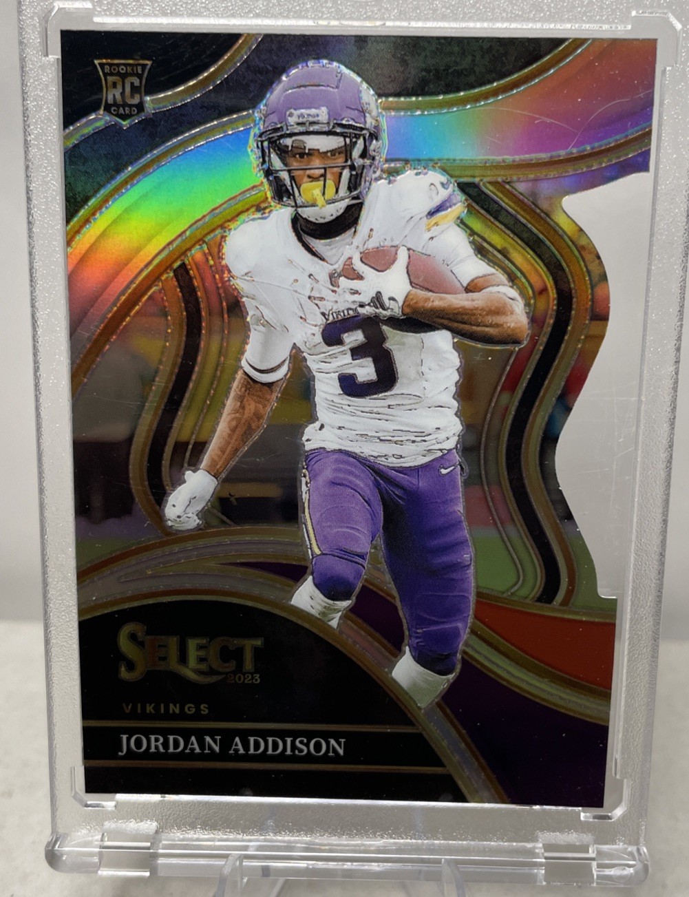 JORDAN ADDISON 2023 Select Football Club Level black $ red Die Cut Rookie #254