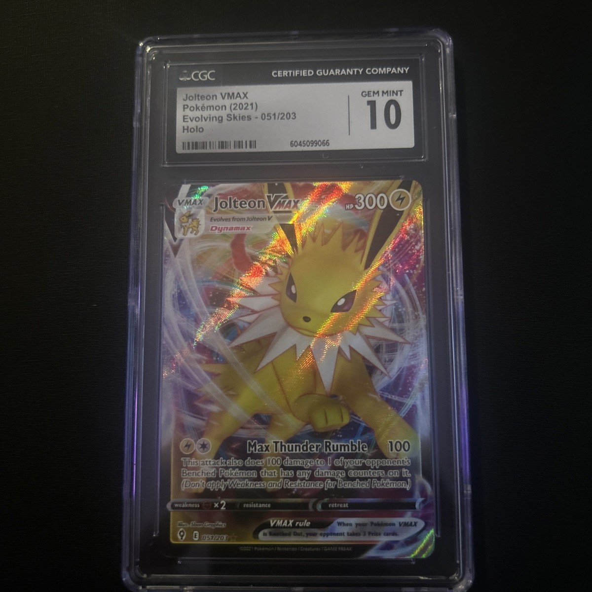 CGC Gem 10 Pokémon Jolteon VMAX TCG Evolving Skies Holo Ultra Rare
