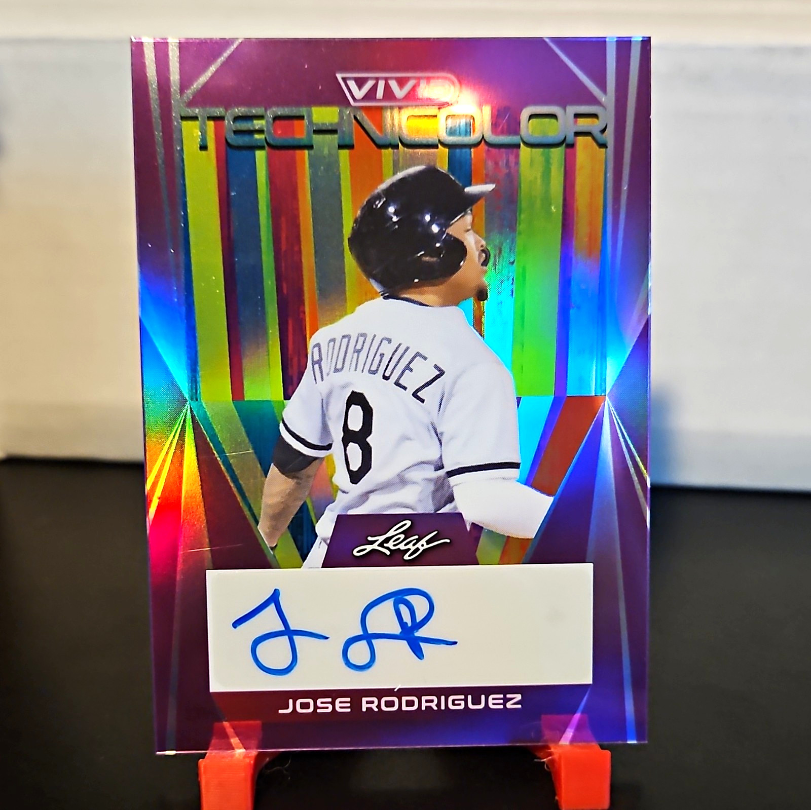 Leaf 2022 Vivid Technicolor Purple Jose Rodriguez RC Auto #T-JR1 4/5