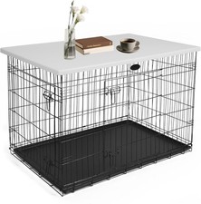 Dog Crate Topper for 42" Wire Cage Modern Style Plastic Kennel Cage Table Topper