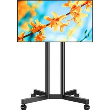 Dual-Pole Rolling TV Stand for 32-75 inch LCD LED Flat  Curved TVs, Height A...