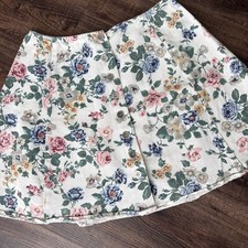 VTG 90s Skirt Denim Mini floral jean 28 Waist Y2K Hippie Boho Cottagecore