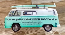 Vtg 19” Volkswagen Van surfboard plexiglass advertising sign flooring