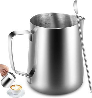 Milchkännchen, Silber Milk Pitcher 350ml / 12 FL.OZ. Milchkanne Edelstahl Milch