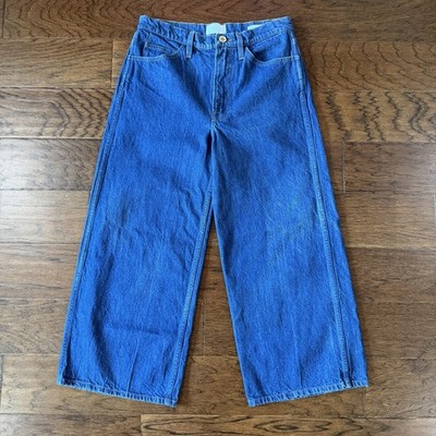 Frame Women s Jeans Le Italien Wide Crop Cotton Dark Wash Denim Size 27