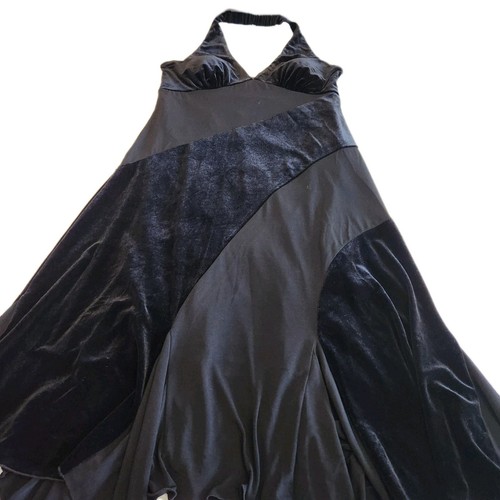 AB Studio Vintage 90s NEW Halter Black Maxi Witchy Whismygoth Gothic Women SZ M - Picture 7 of 24