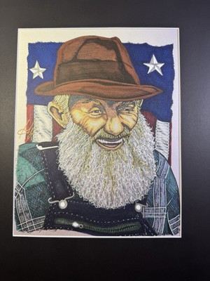 1/1 Moonshine Legend Popcorn Sutton Hand Colored 11x14 SketchPrint Artist  Signed