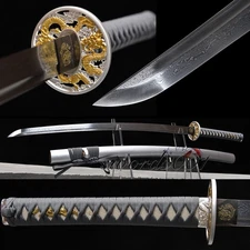 41 In Handmade Japanese Samurai Katana Sword Real Sharp Damascus Folded Steel