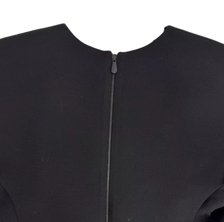 Bottega Veneta Black Short Cap Sleeves Back Zipper 100% wool Blouse Top 38 S - Изображение 4 из 4