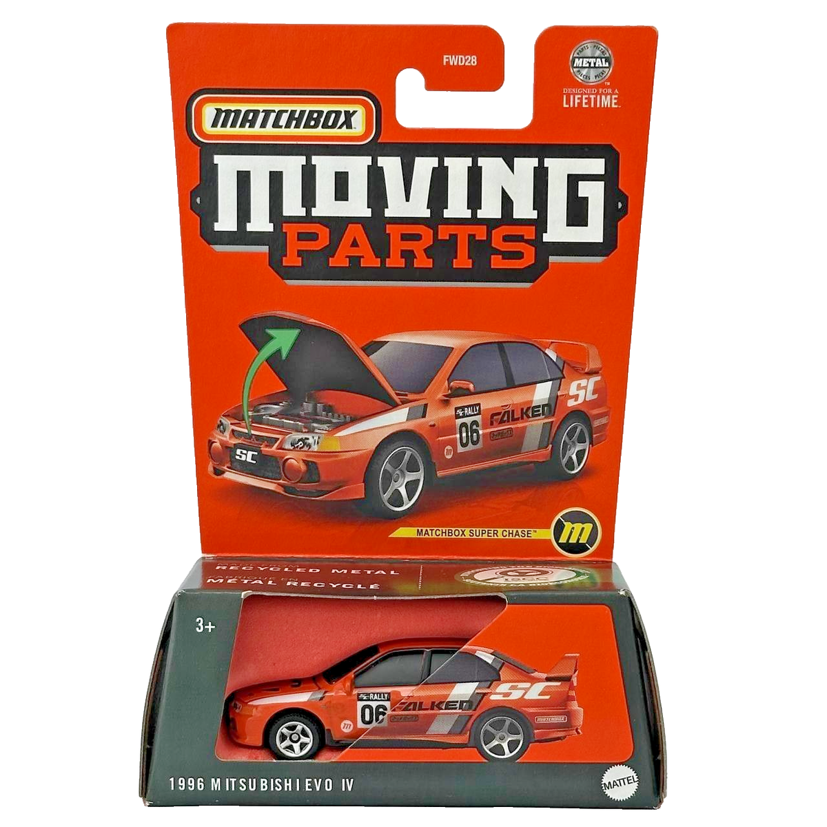 1996 Mitsubishi Lancer Evolution IV Matchbox Moving Parts 2024