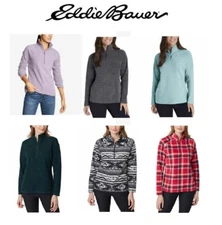Eddie Bauer Womens Fleece Quarter Zip, Classic Fit, Soft, Colors/Sizes, NEW