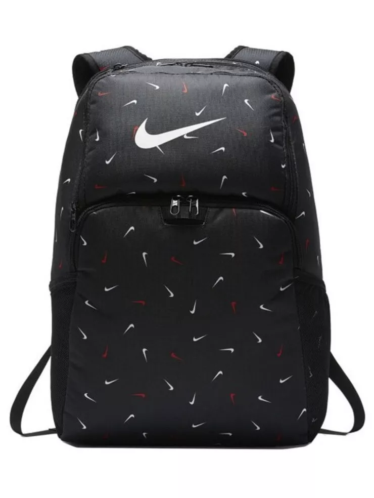 Nike Brasilia 9.0 Check All Over Print Training Black White Backpack  BA6039-010